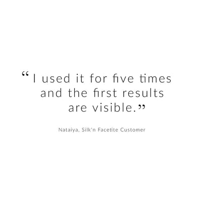 Customer Review Quote by a Silk'n FaceTite customer - I used it for five times and the first results are visible